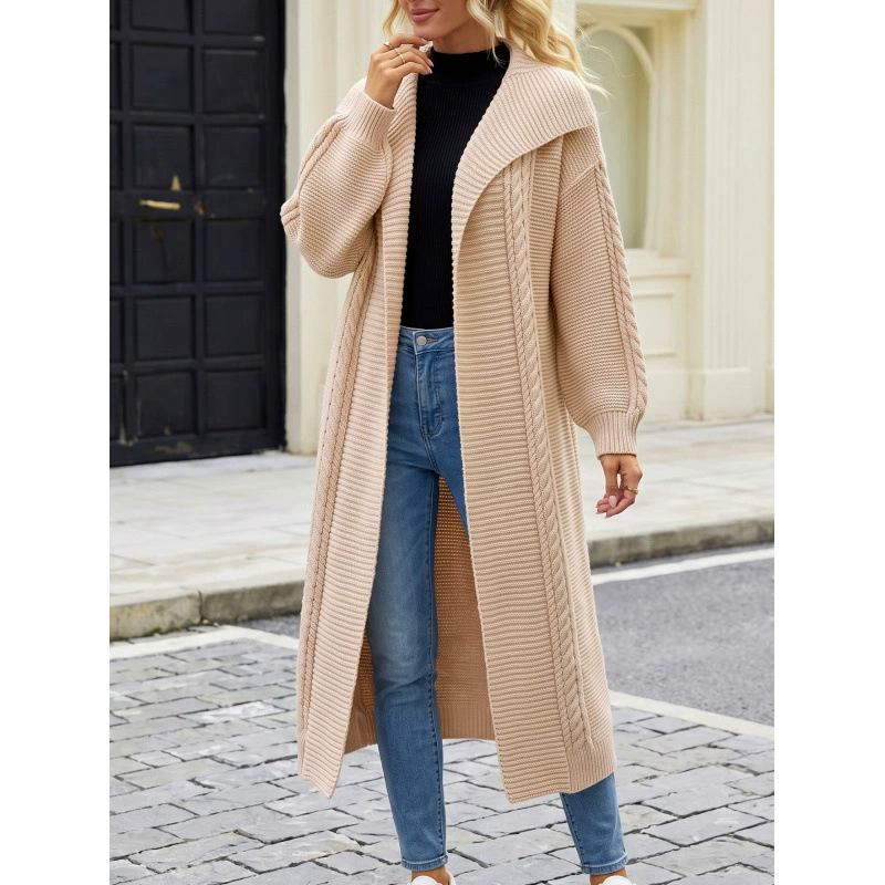Women's Long Open Front Shawl Collar Cardigan view 6