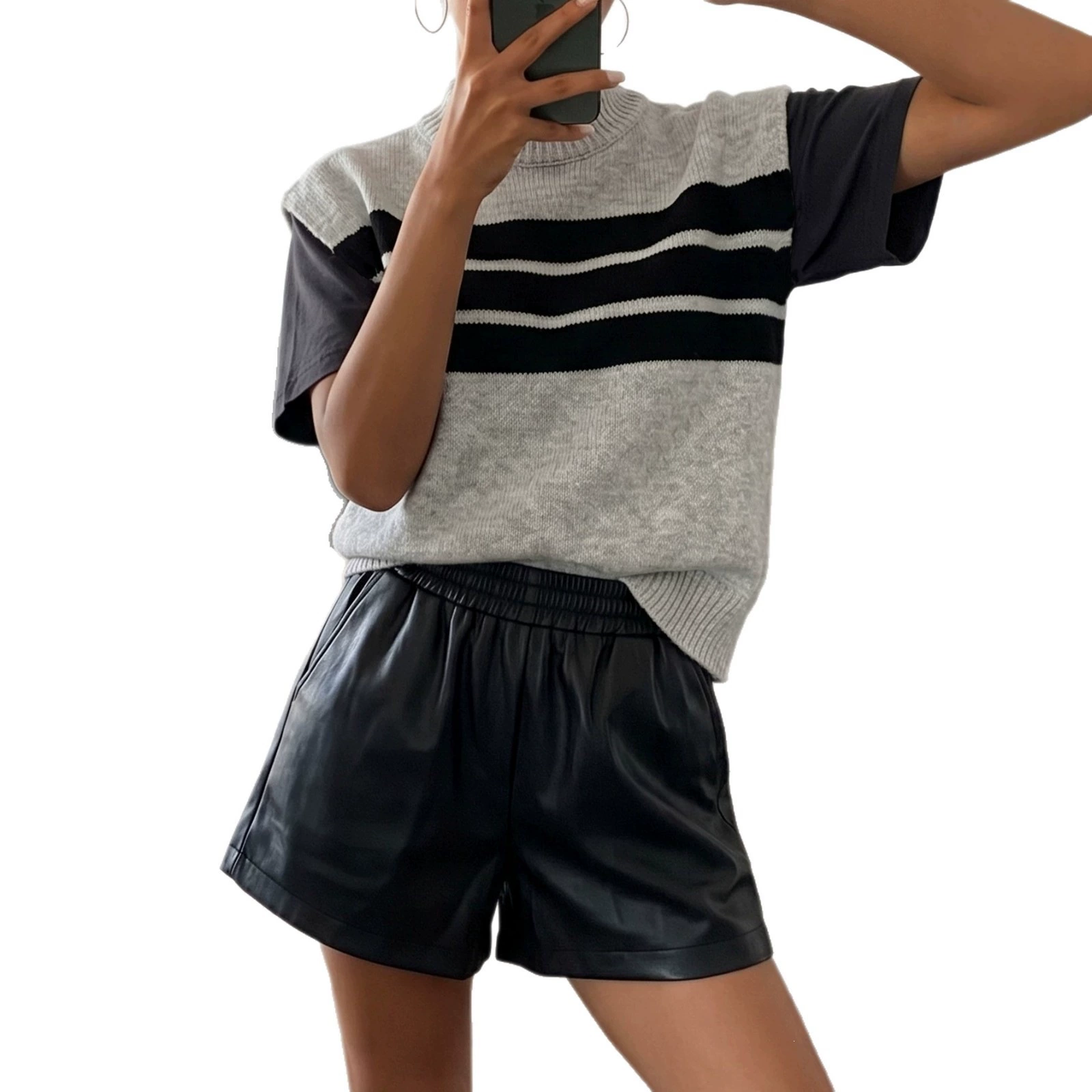 Sleeveless Mock Neck Sweater Vest view 5