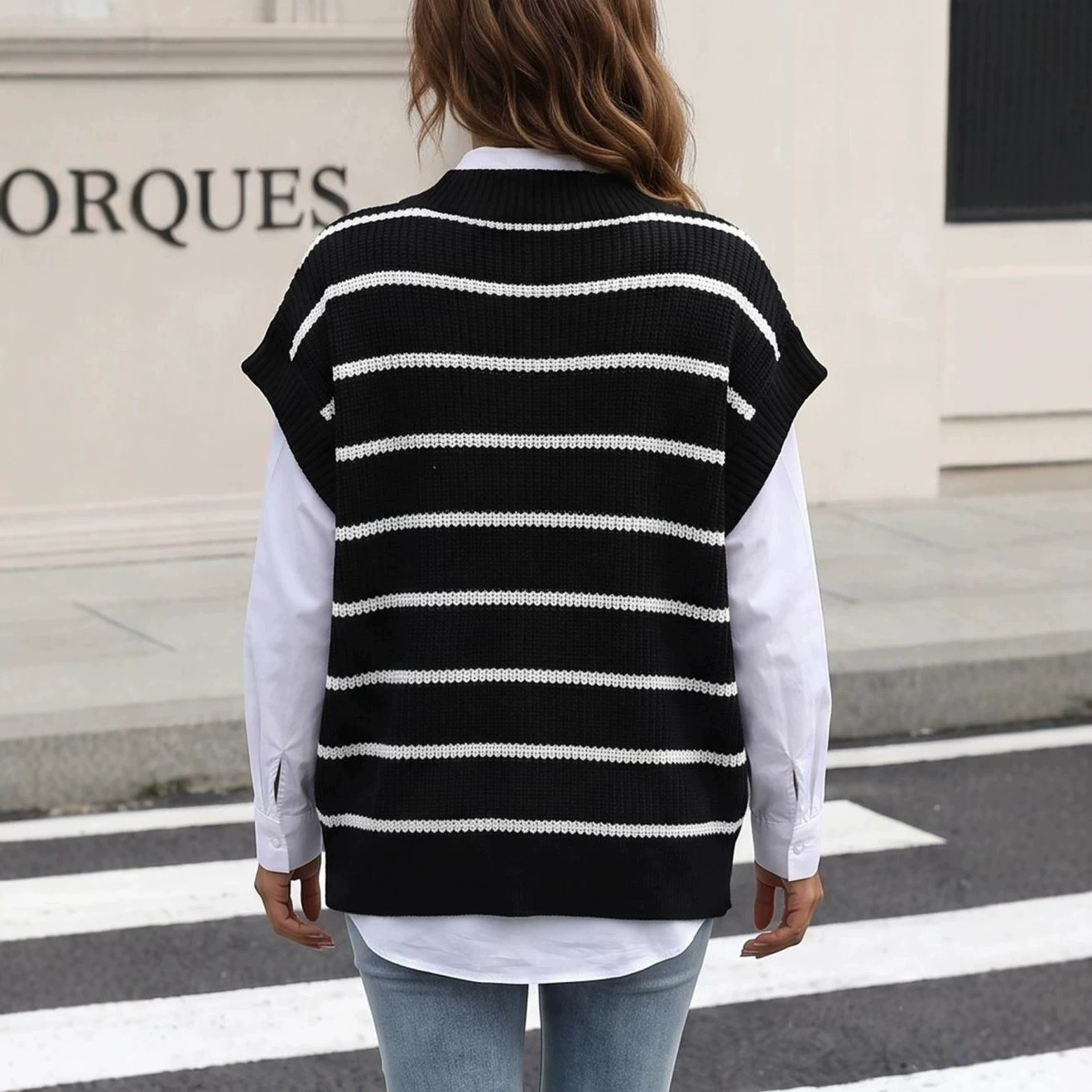 Relaxed Fit Crew Neck Knit Top view 4