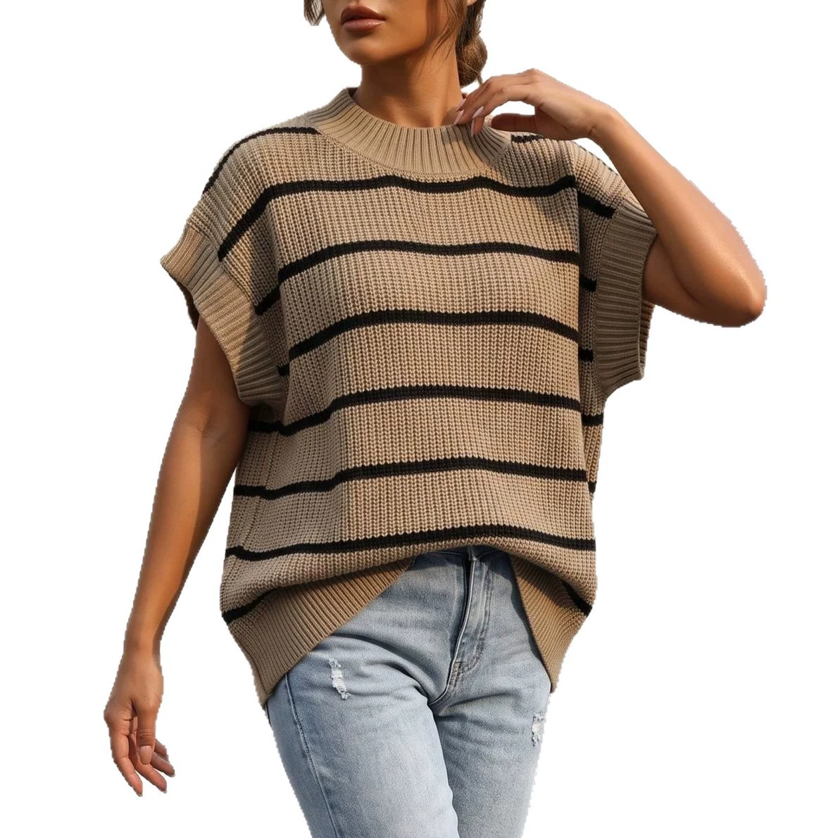 Relaxed Fit Crew Neck Knit Top view 5