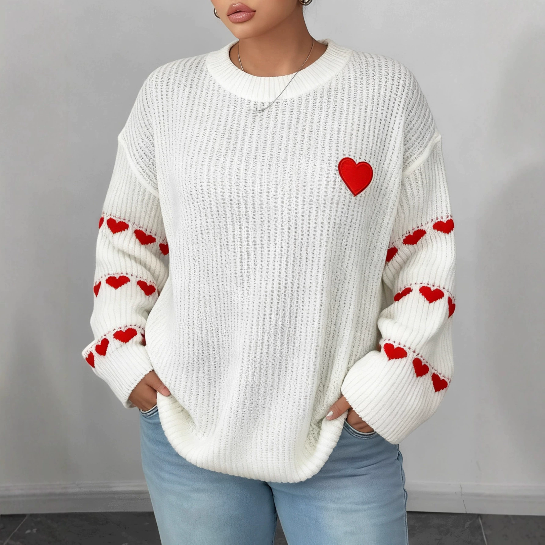 Relaxed Crewneck Pullover Sweater