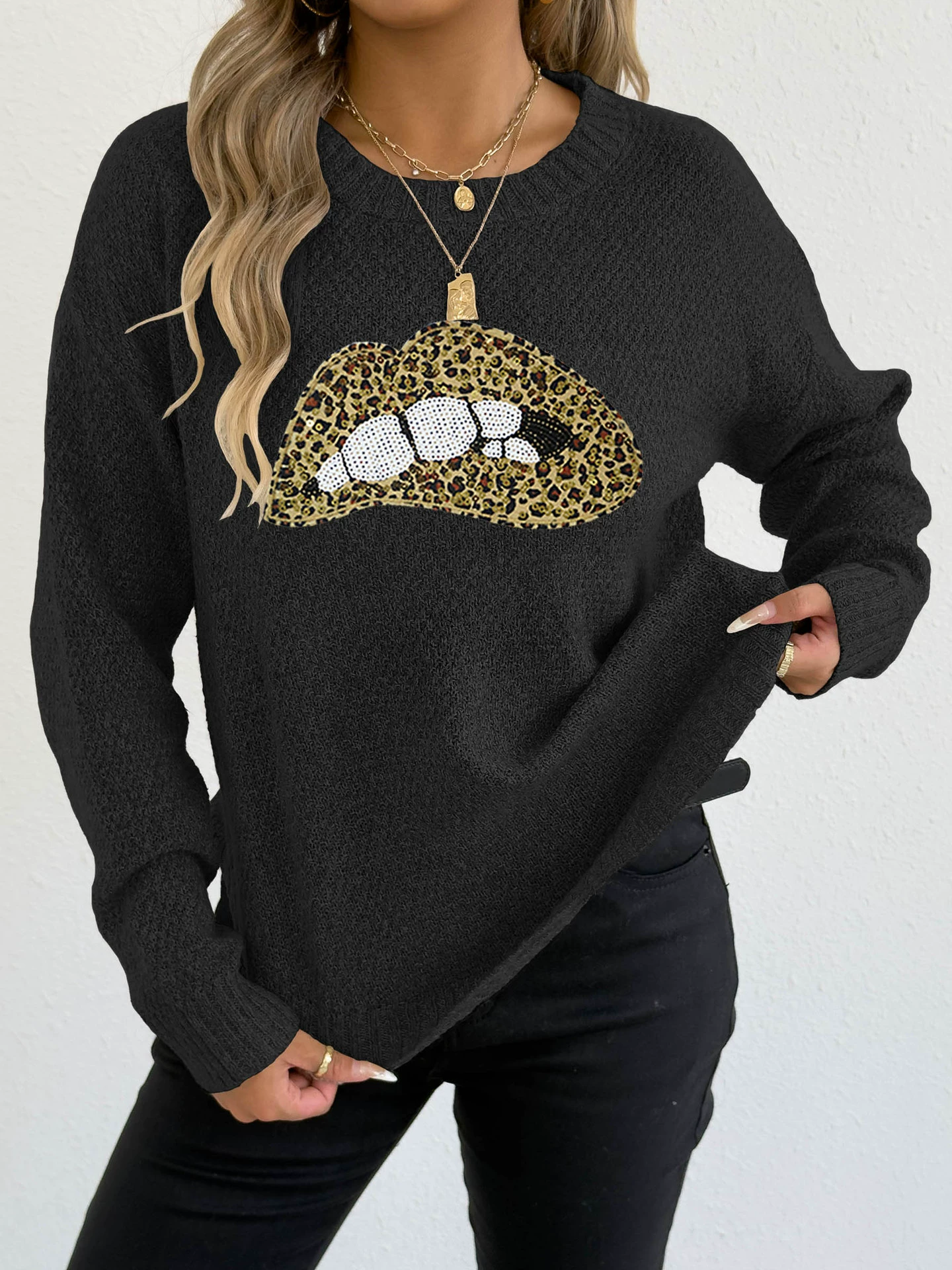 Loose Fit Crew Neck Sweater view 7