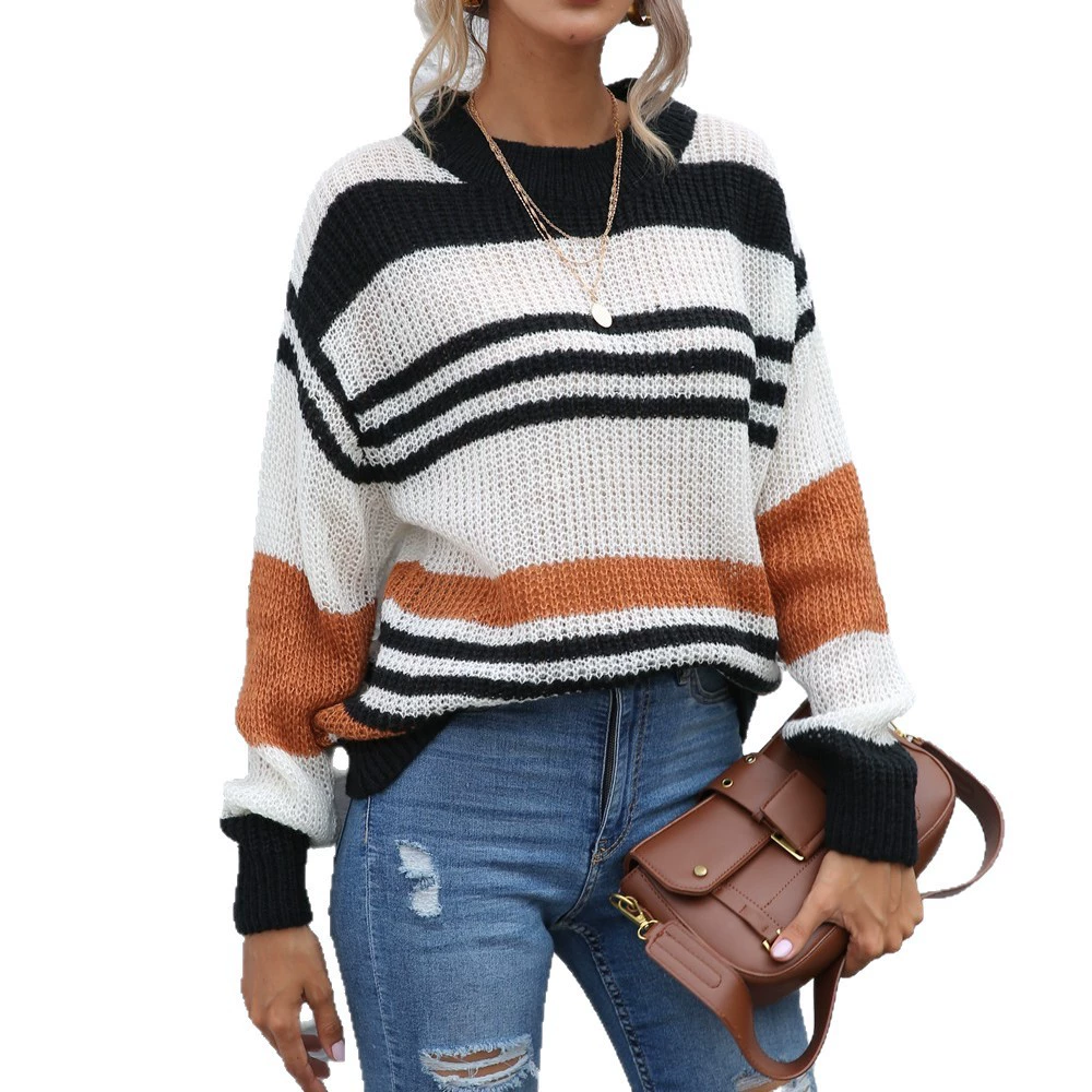 Women's Crew Neck Long Sleeve Pullover Sweater view 5
