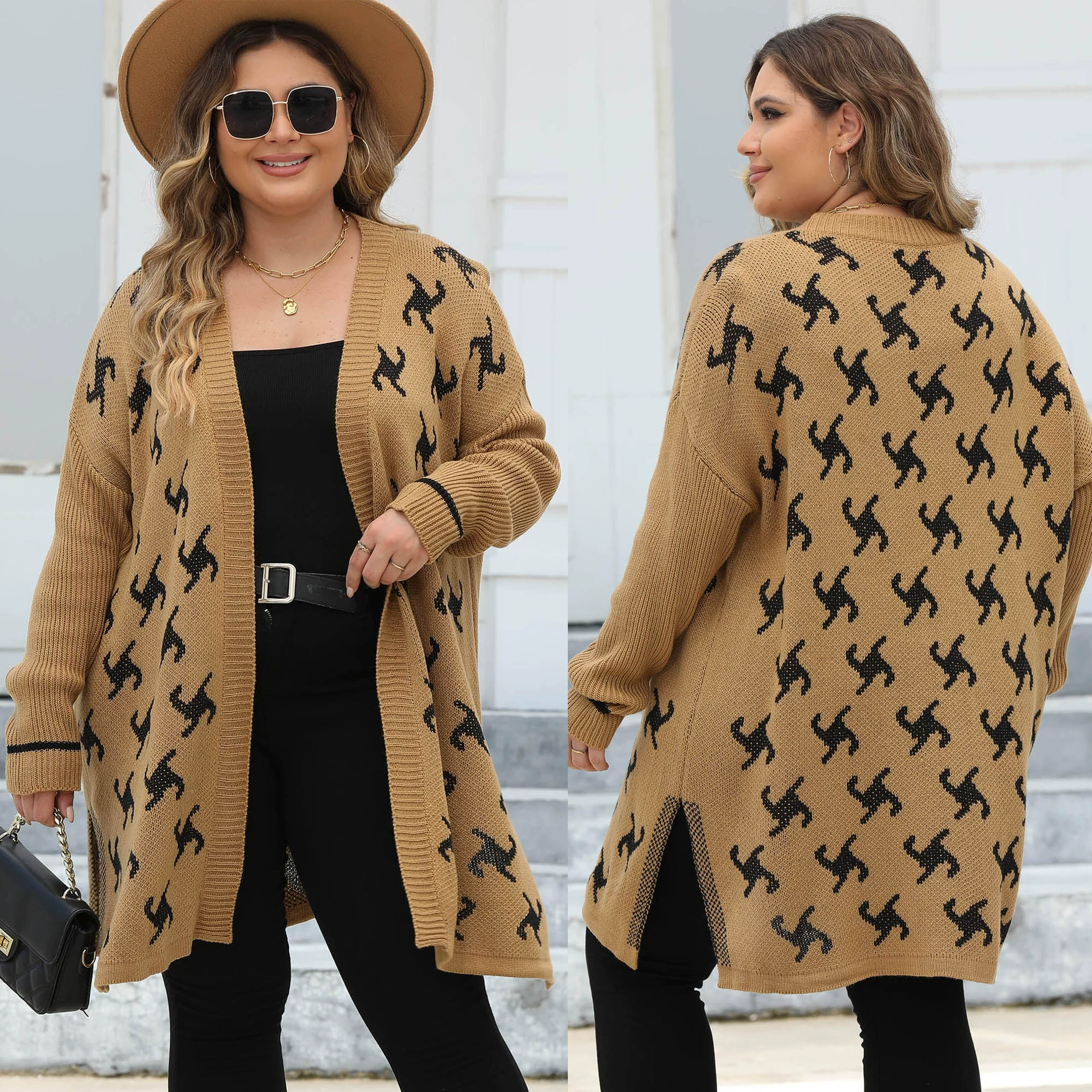 Longline Open Front Knit Cardigan