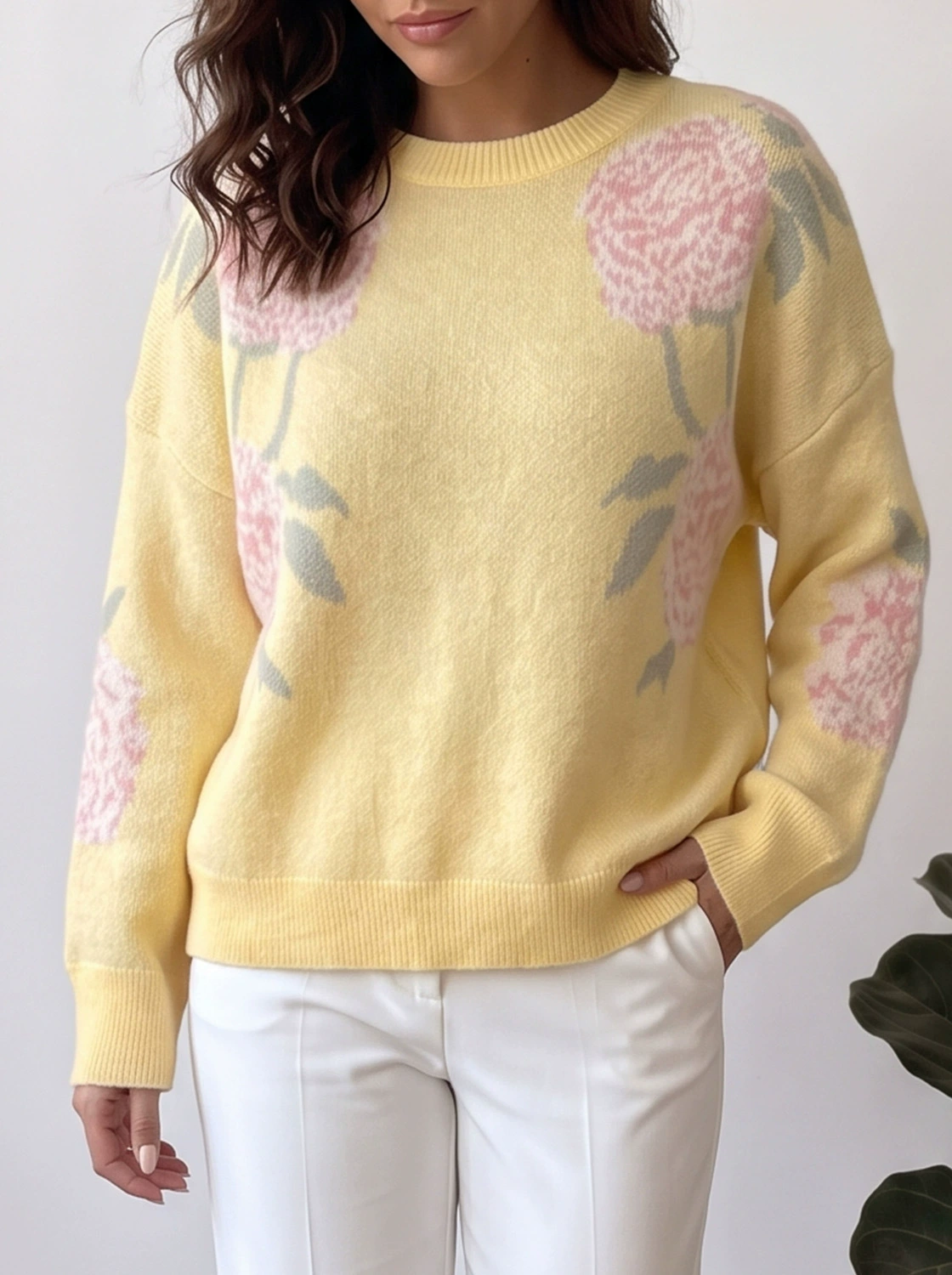 Women’s Round Neck Long Sleeve Knit Sweater