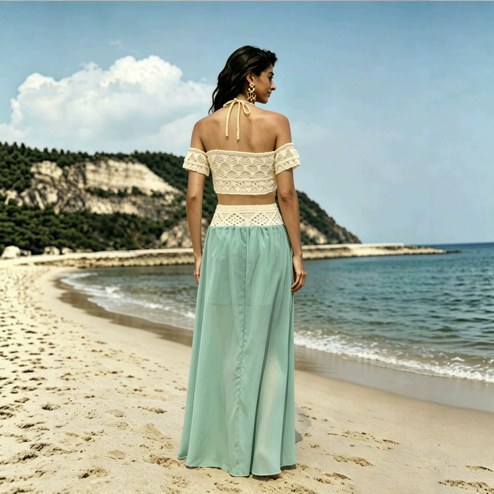 Convertible Crochet Top and Maxi Skirt Set view 4