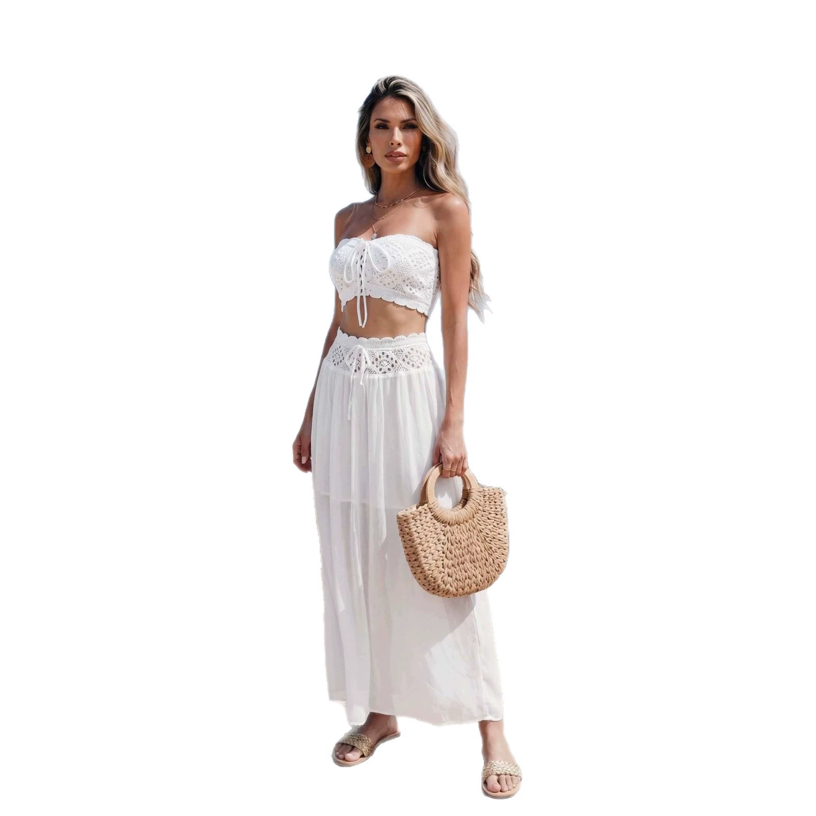 Convertible Crochet Top and Maxi Skirt Set view 5