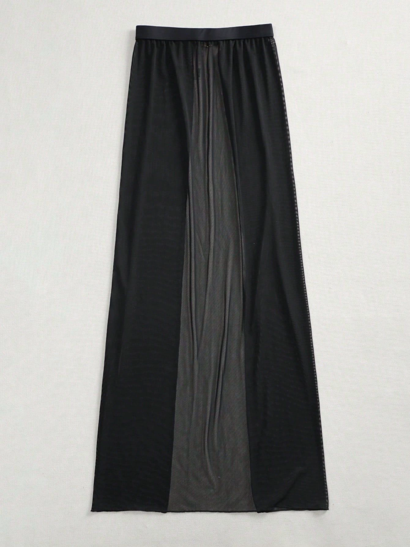 High Waisted Cover Up Skirt with Belt