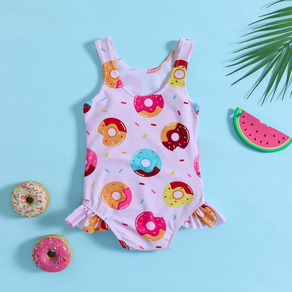 Girls Sleeveless Ruffle One-Piece Swimsuit view 2