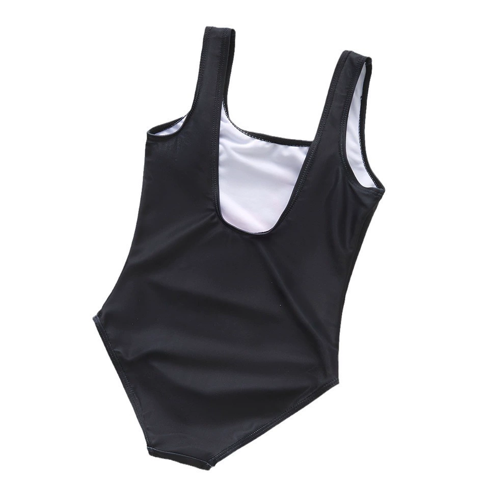 Girls One-Piece Swimsuit with Wide Straps and Scoop Back view 5