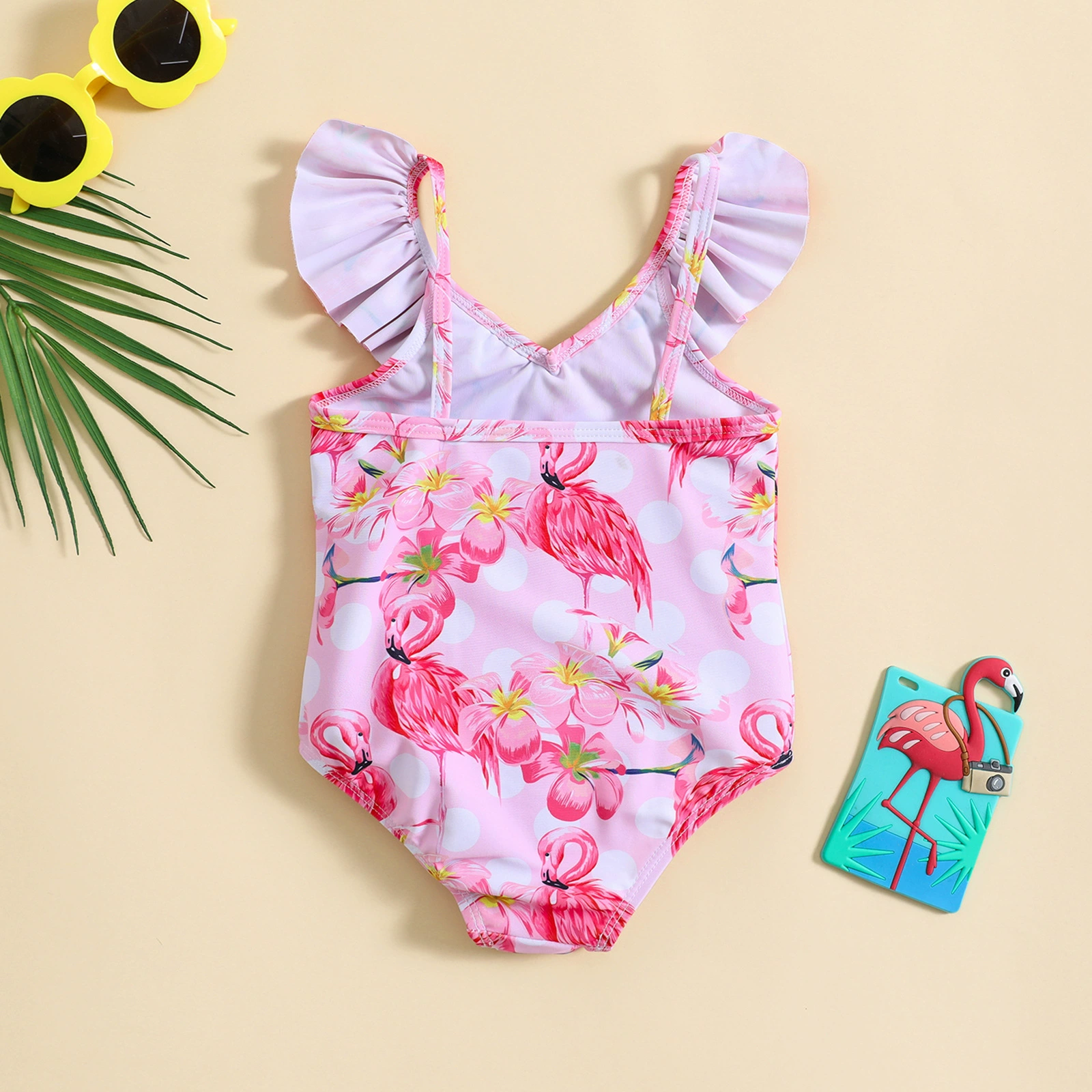 Ruffled V-Neck One-Piece Swimsuit