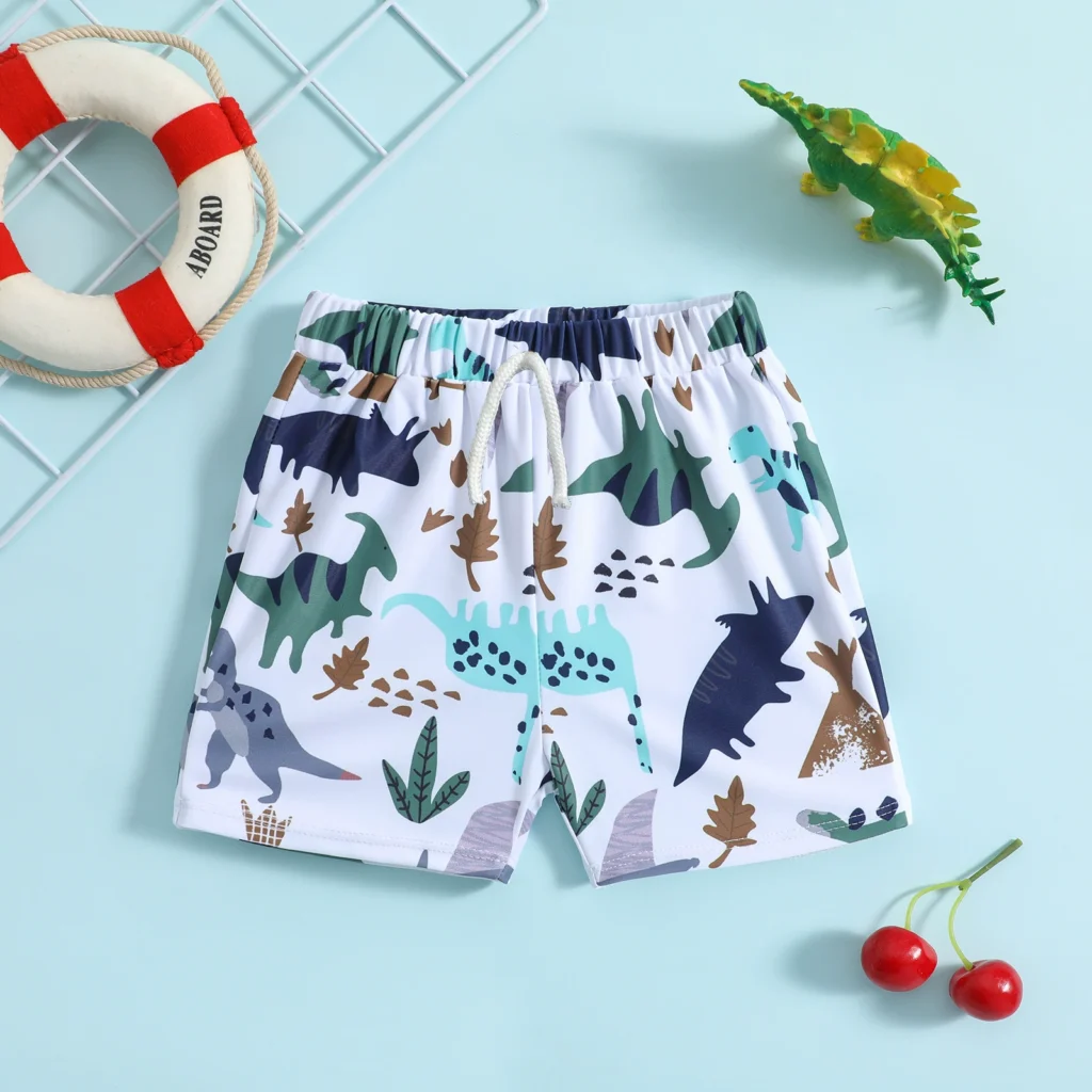 Boys' Drawstring Flat-Leg Swim Trunks