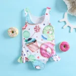 Girls One-Piece Ruffle Swimsuit view 2