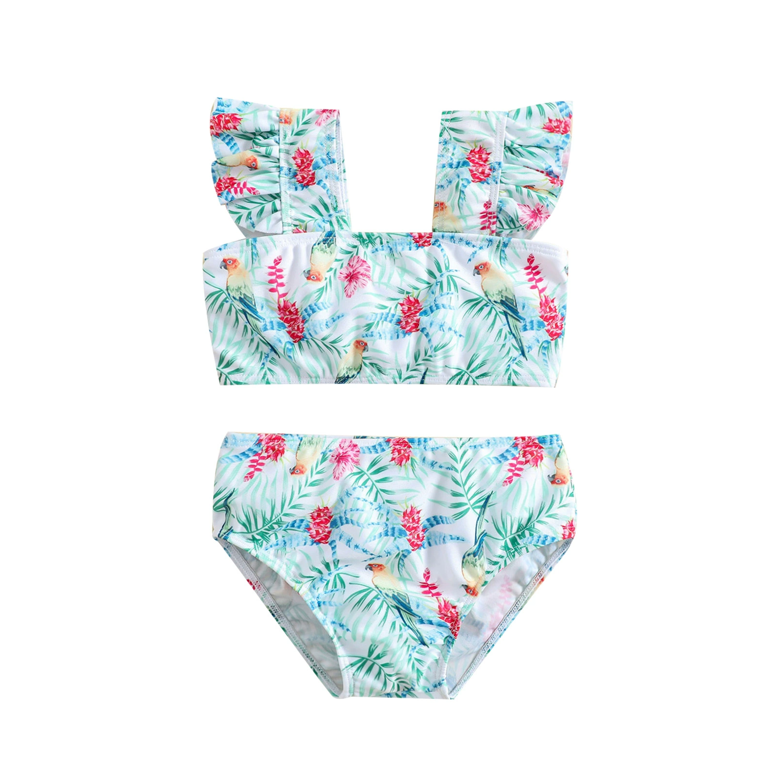 Girls Two-Piece Bikini Set with Short Sleeves view 5