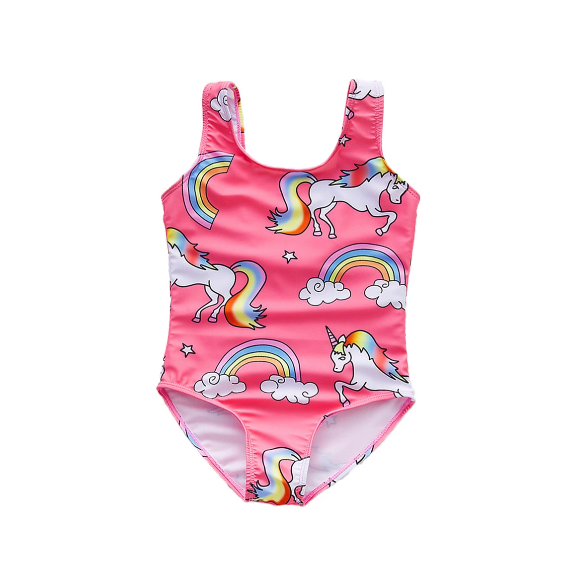 Girls' One-Piece Swimsuit with Wide Straps and Scoop Neck view 5