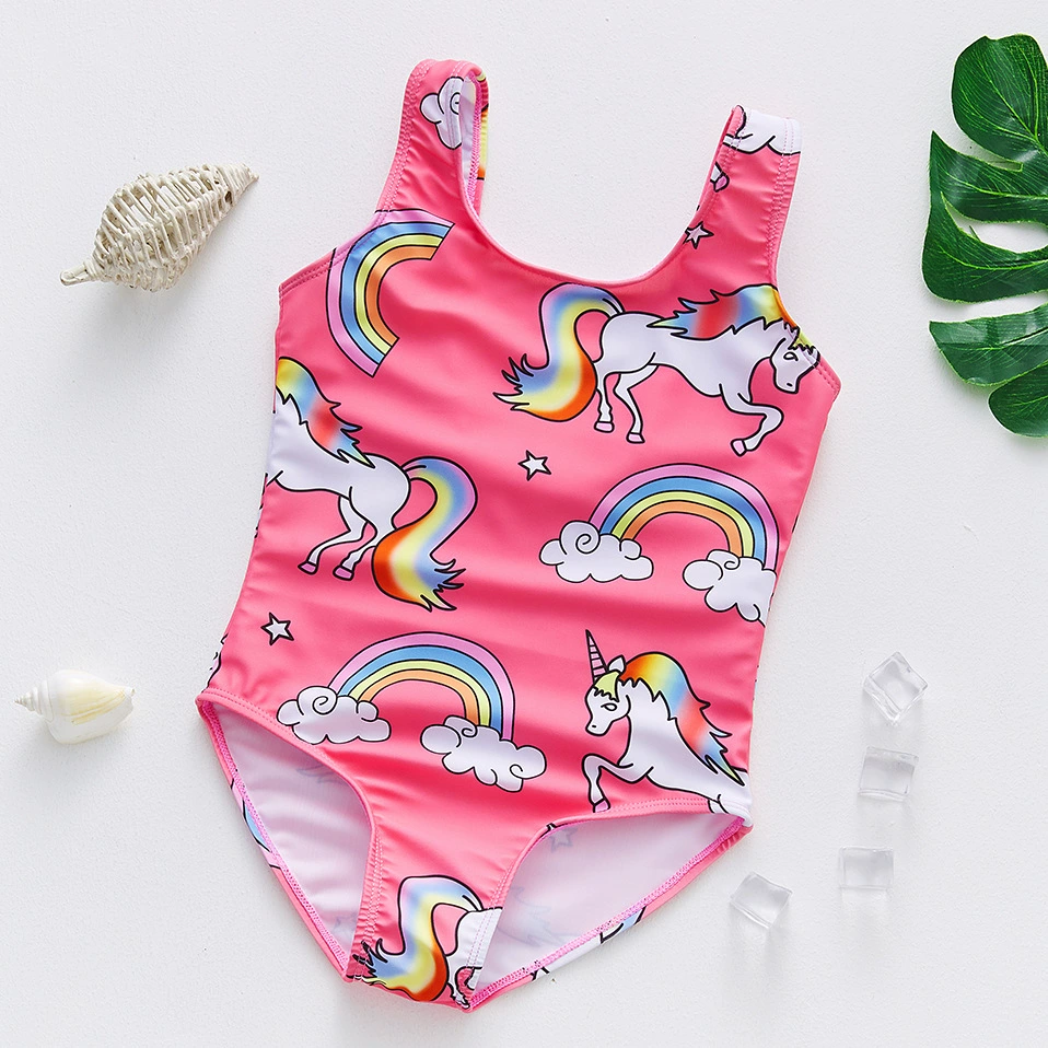 Girls' One-Piece Swimsuit with Wide Straps and Scoop Neck view 6