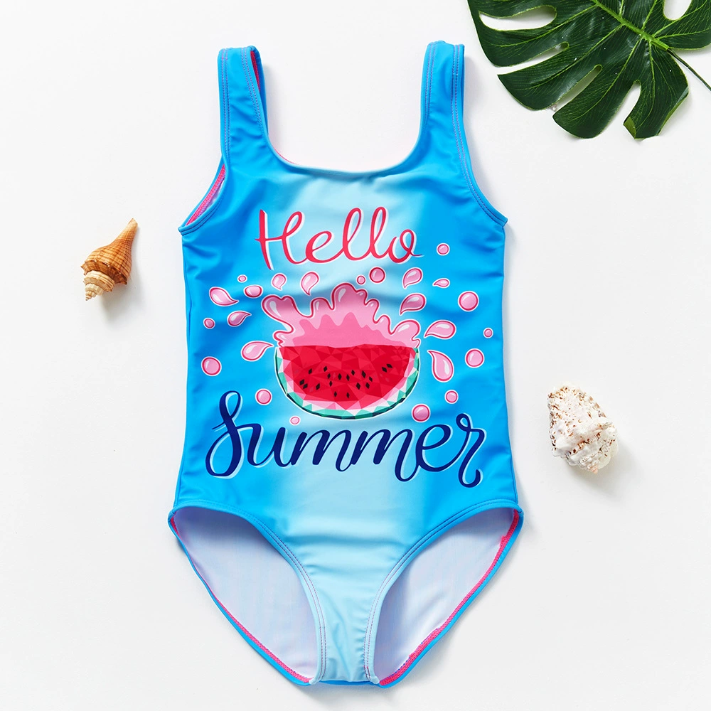 Girls One-Piece Swimsuit with Wide Straps and Scoop Neck view 6
