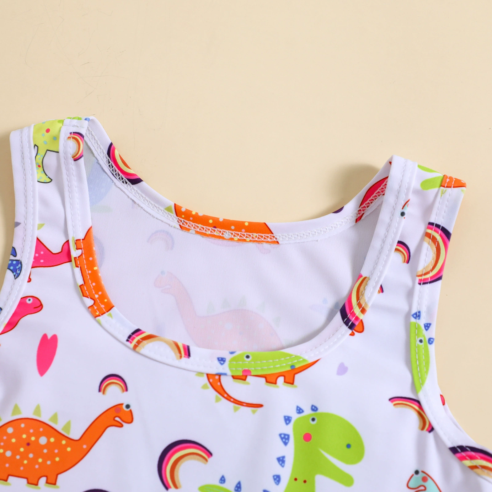 Girls Two-Piece Tankini Swimsuit with Ruffle Hem and Bottoms view 3