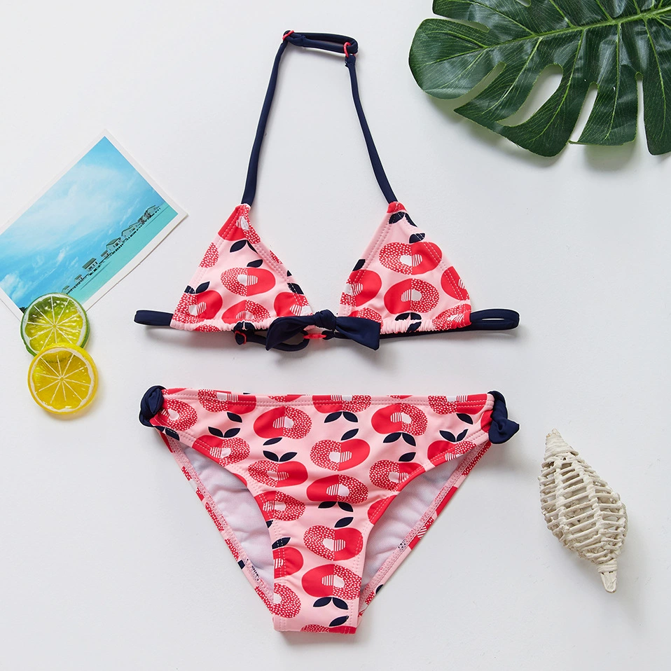 Girls Two-Piece Triangle Halter Bikini Set
