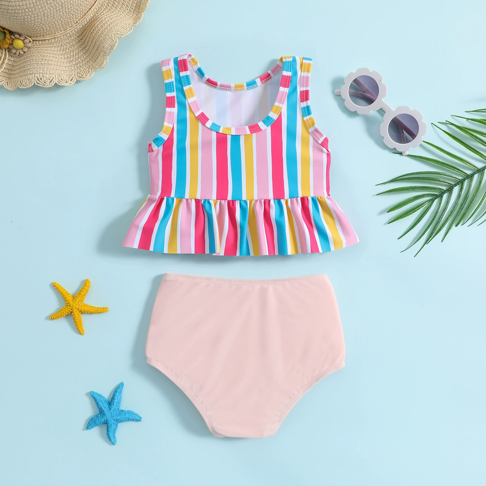 Girls Two-Piece Tankini Swimwear Set