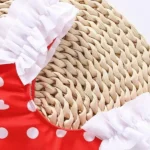 Girls Two-Piece Swimsuit with Ruffled Straps view 2