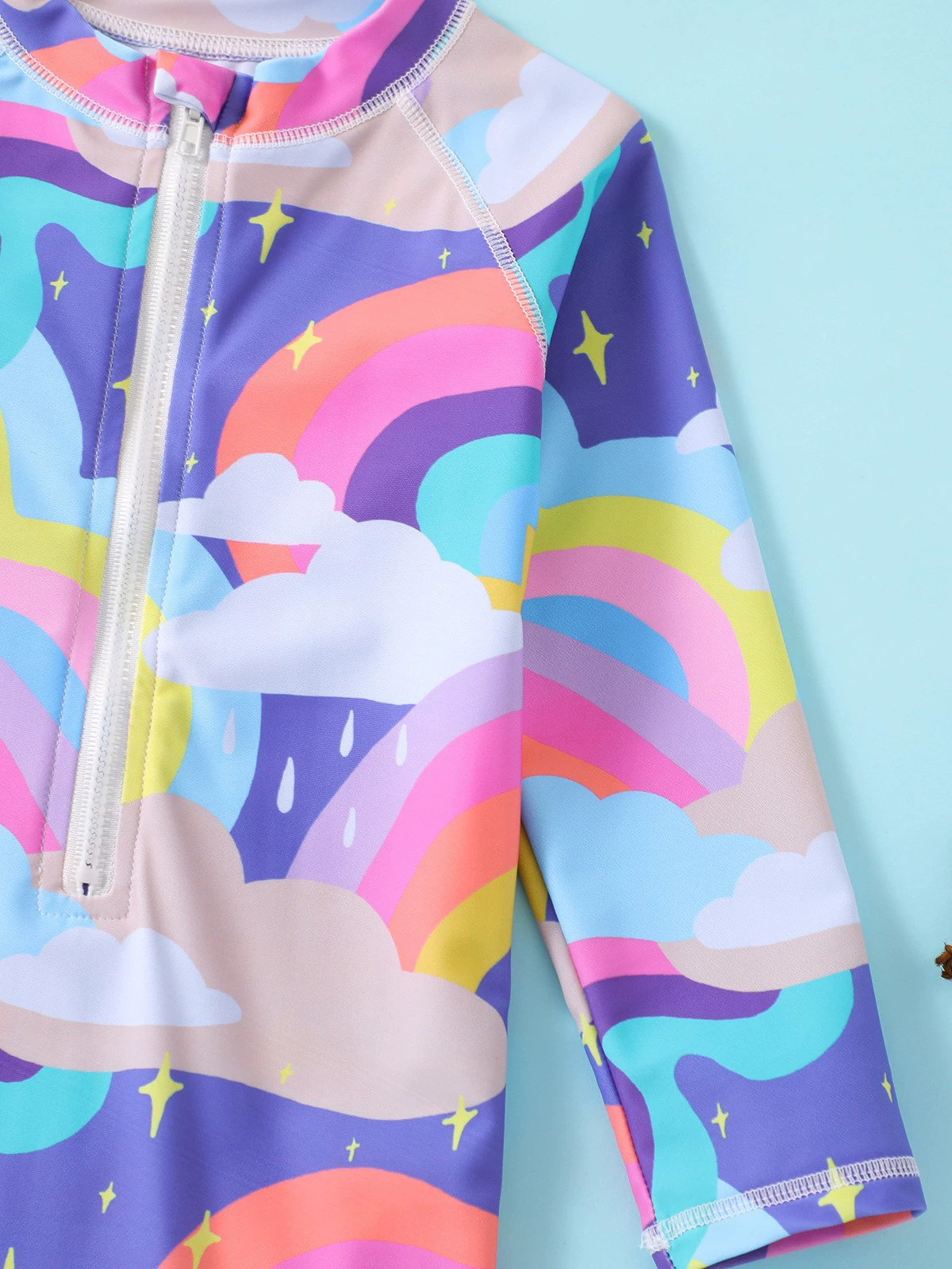 Kids Long Sleeve One-Piece Swimsuit with Front Zipper view 4