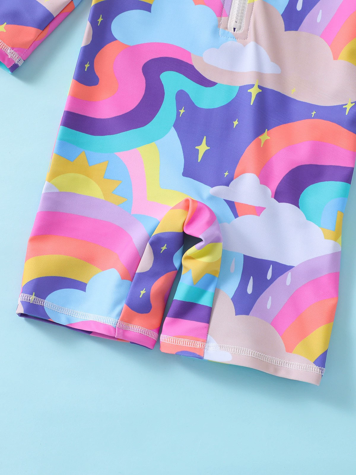 Kids Long Sleeve One-Piece Swimsuit with Front Zipper view 5