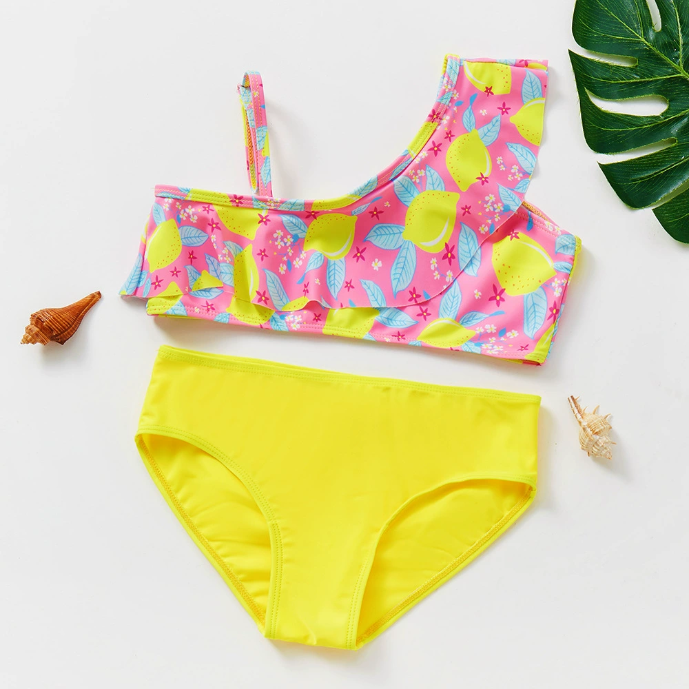 Girls One-Shoulder Two-Piece Swimsuit Set view 8