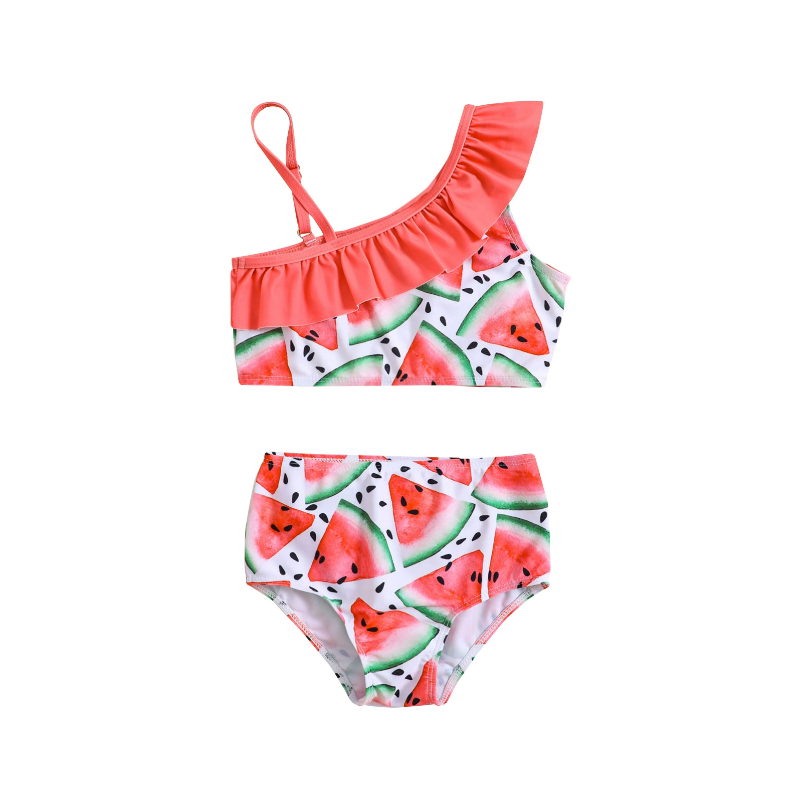 Girls One-Shoulder Two-Piece Swimsuit Set view 5