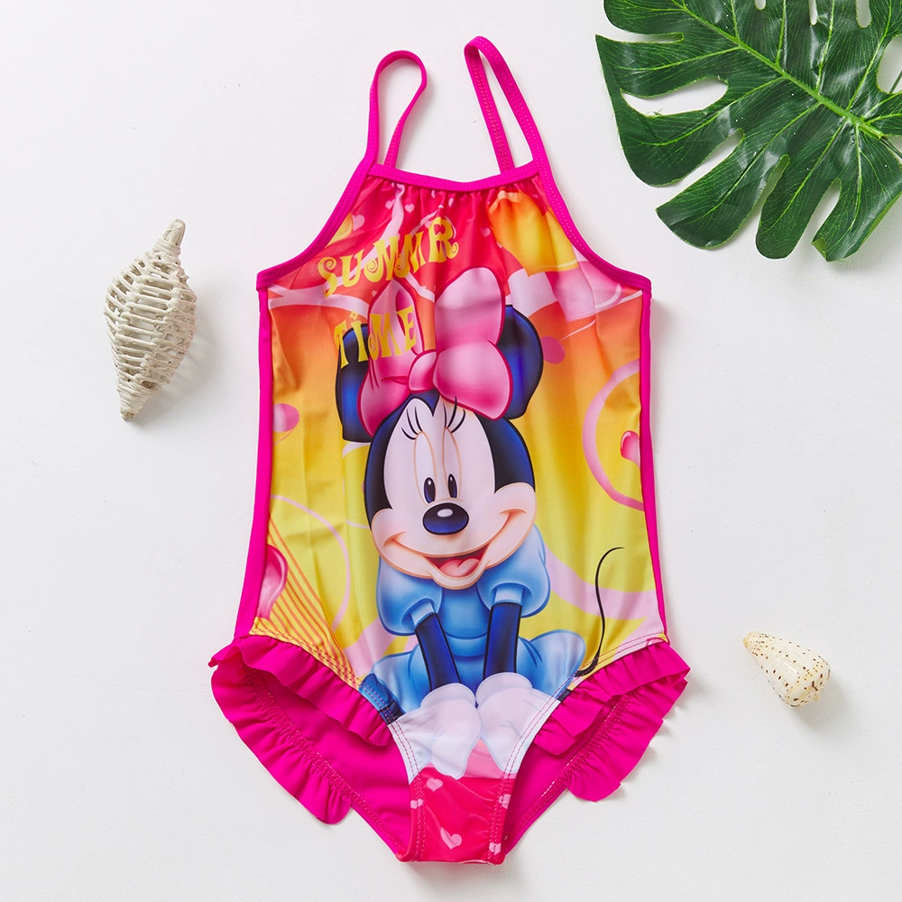 Girls One-Piece Swimsuit with Spaghetti Straps and Ruffle Hem view 6