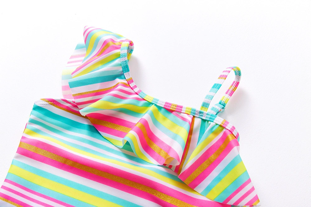 Girls One-Shoulder Ruffle One-Piece Swimsuit view 3