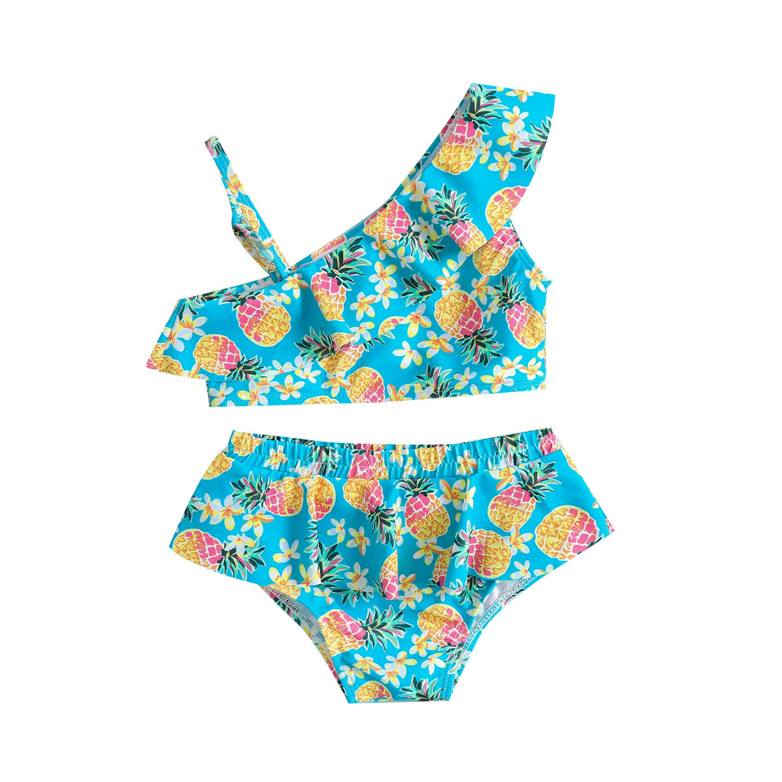Girls Asymmetrical One-Shoulder Bikini Set view 5