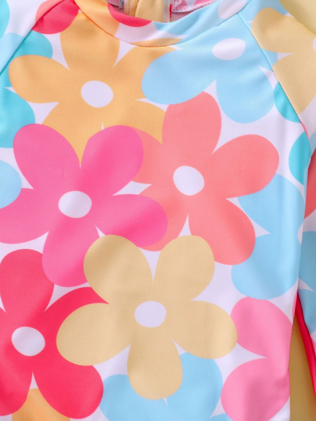 Girls' Long-Sleeve One-Piece Swimsuit with Back Zipper view 5