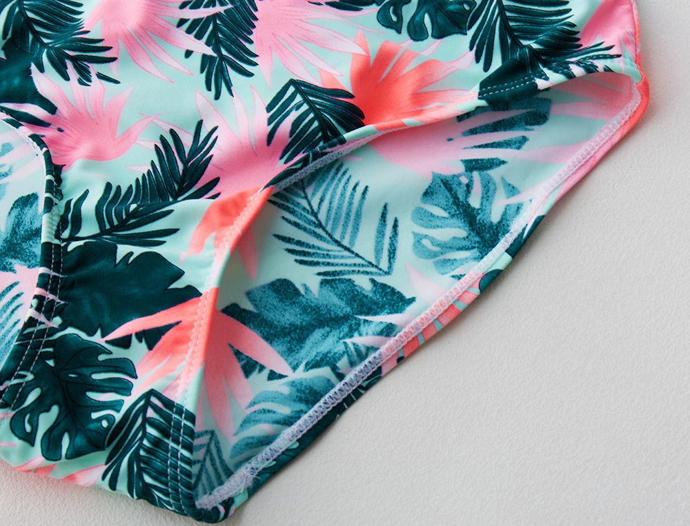 Girls Two-Piece Swimsuit with Ruffle Top and Crossed Straps view 5