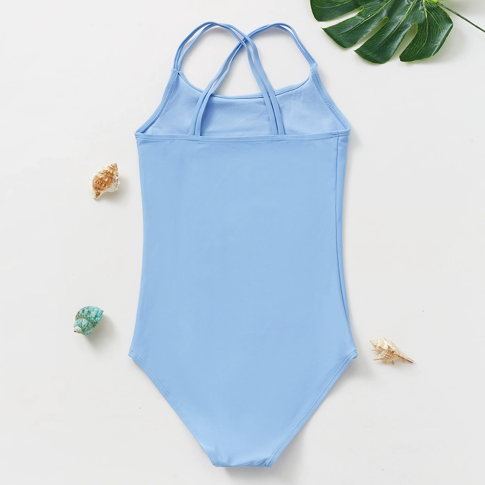 Girls One-Piece Swimsuit with Cross-Back Straps
