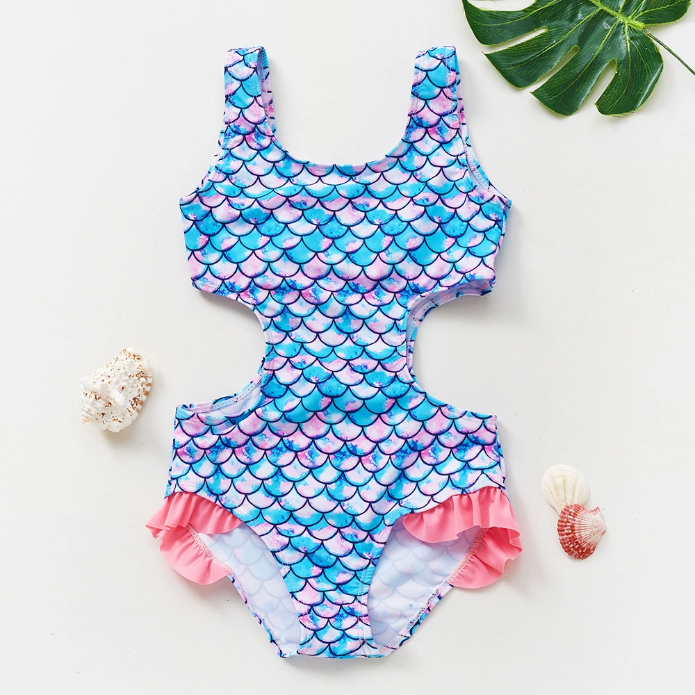 Girls One-Piece Swimsuit with Ruffled Hem view 6