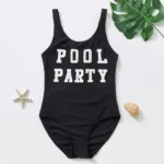 Girls' One-Piece Swimsuit with Scoop Neck and Wide Straps