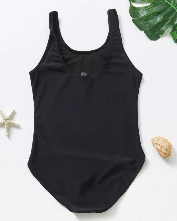 Girls’ One-Piece Swimsuit with Scoop Neck and Wide Straps