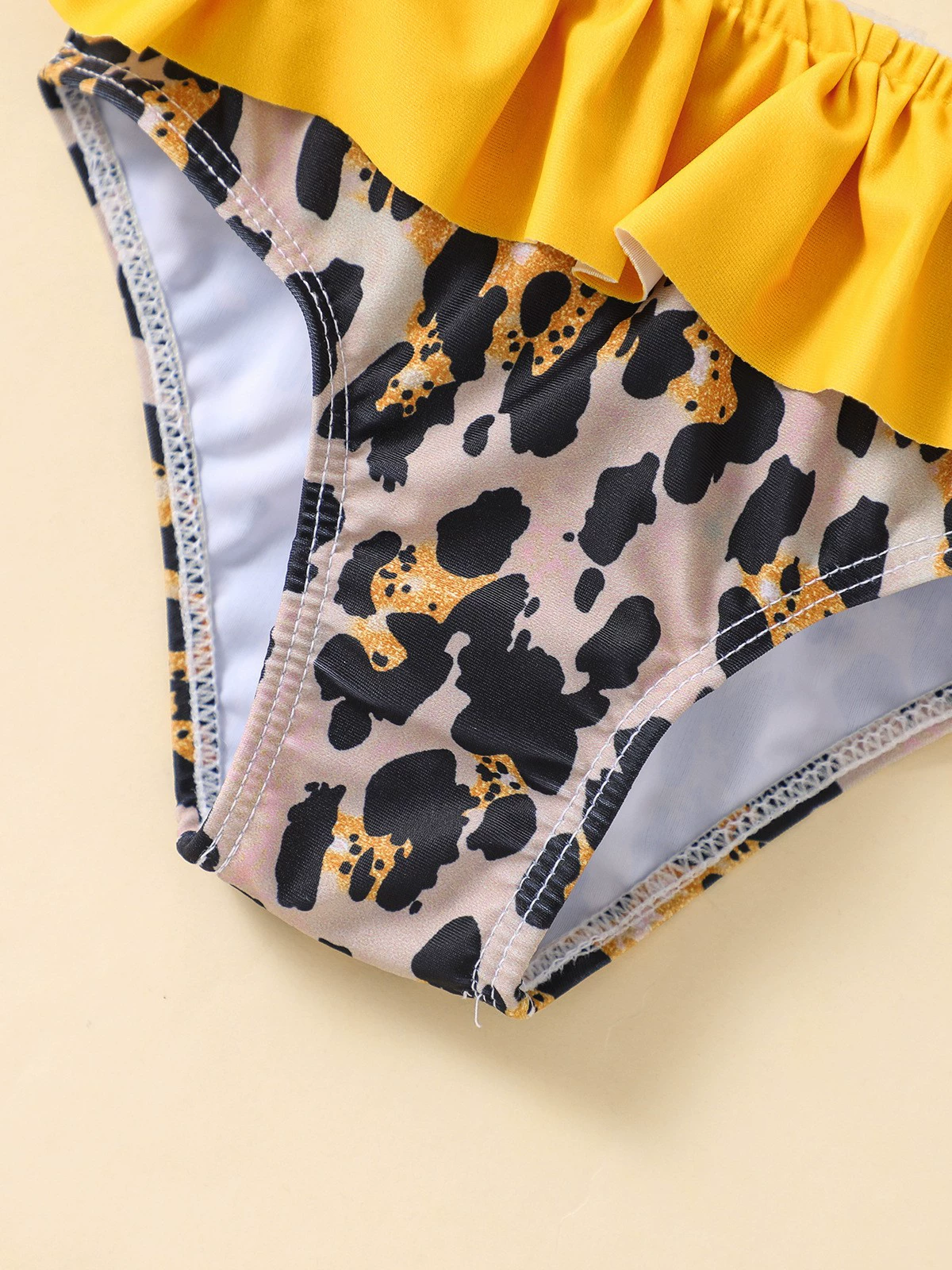 Girls Two-Piece Bikini Set with Bow and Ruffle Swimwear view 5