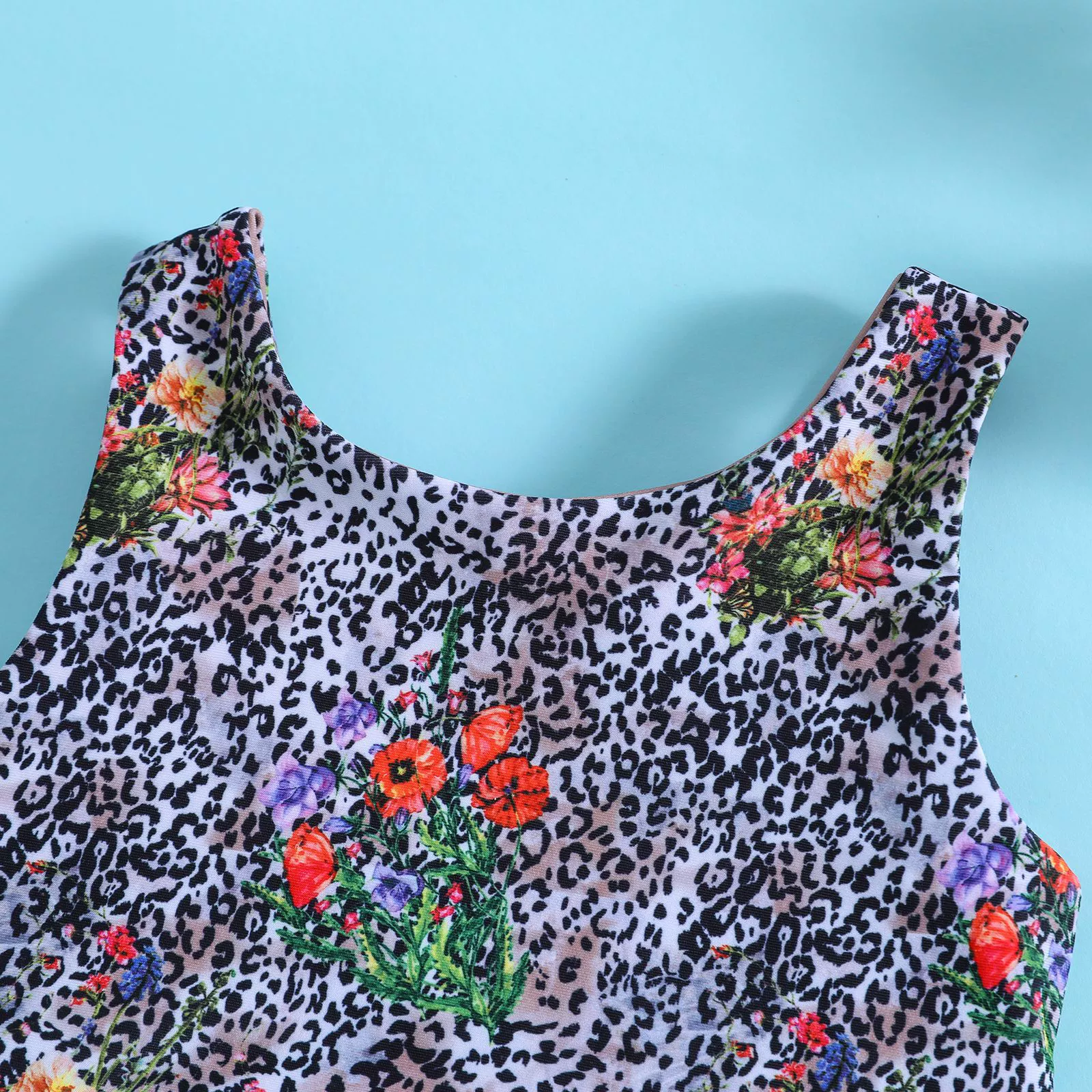 Two-Piece Bikini Swimsuit Set with Knot Front Top and Brief Bottom view 3