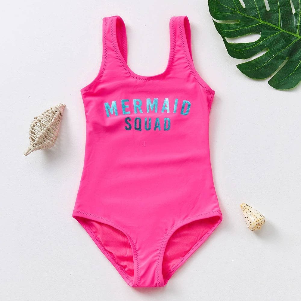 Girls One-Piece Swimsuit with Scoop Neck and Wide Straps view 6