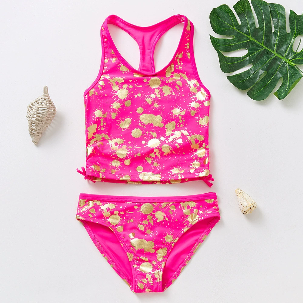 Girls Two-Piece Racerback Swimsuit with Side Knot