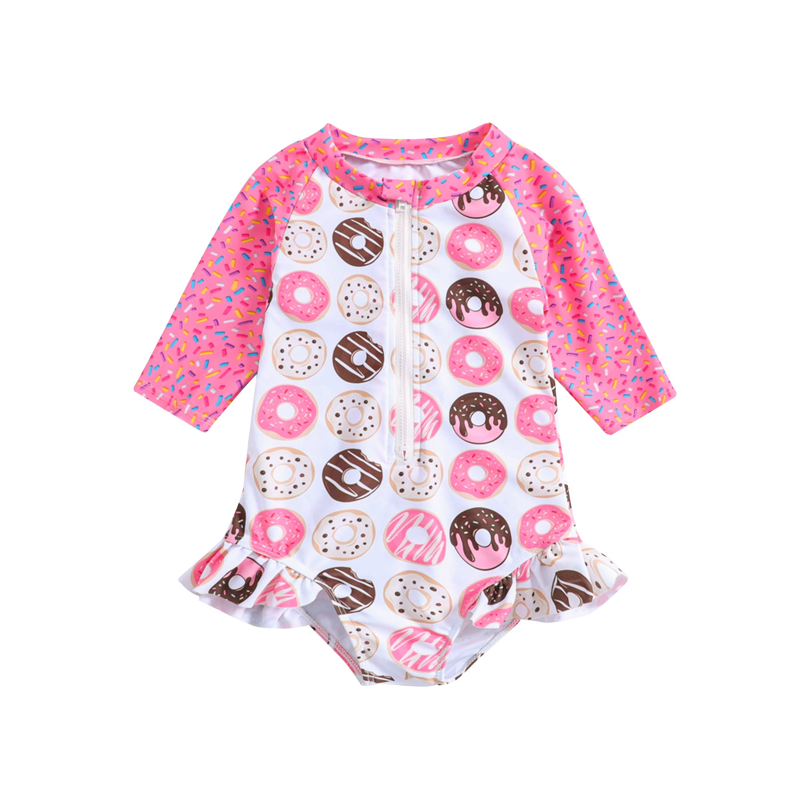 Girls Long Sleeve One-Piece Swimsuit with Zipper view 5