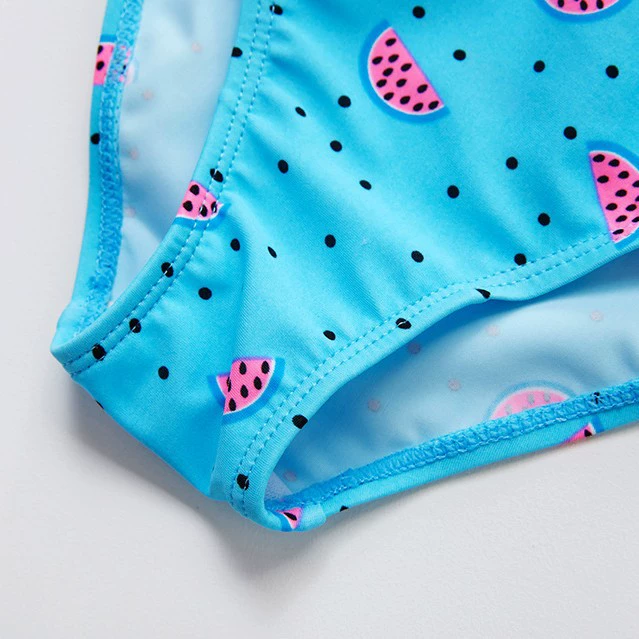 Girls Two-Piece Swimsuit with Ruffle Top and Side-Tie Bottom view 4
