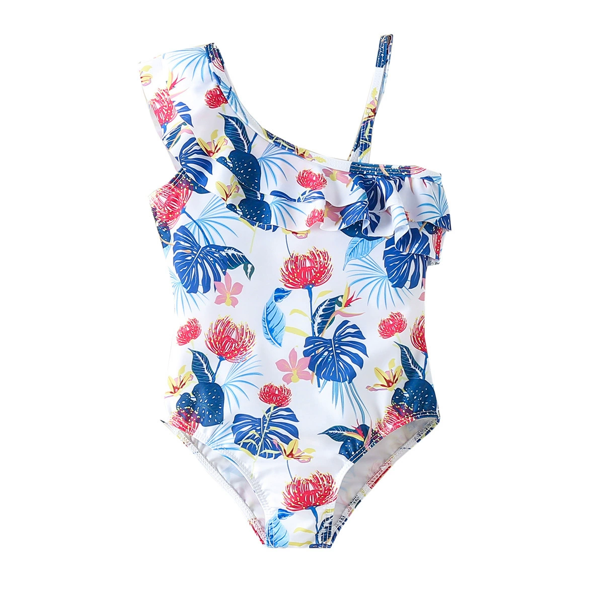 One-Shoulder Ruffled One-Piece Swimsuit for Girls view 5