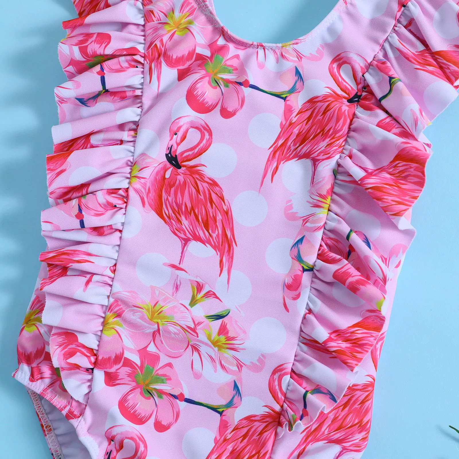 Girls Ruffle Trim One-Piece Swimsuit view 3