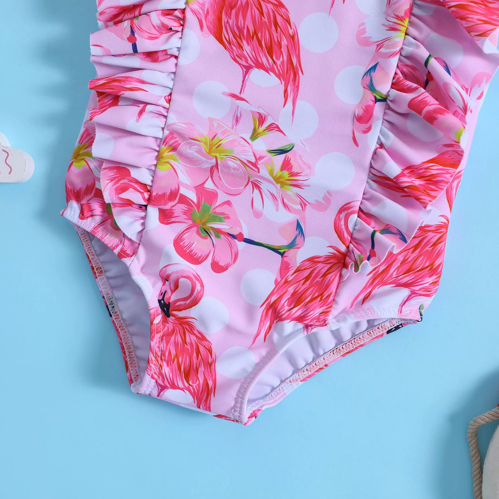 Girls Ruffle Trim One-Piece Swimsuit view 4
