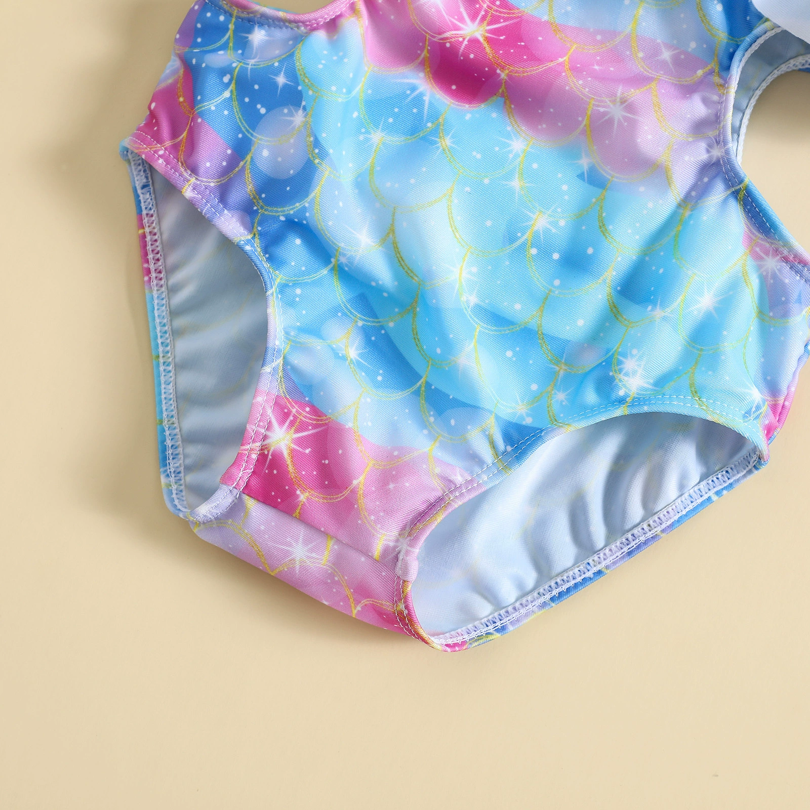 Girls One-Shoulder Ruffle Cutout One-Piece Swimsuit view 3