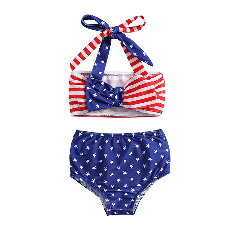 Girls Two-Piece Halter Bikini Set with Bow view 5