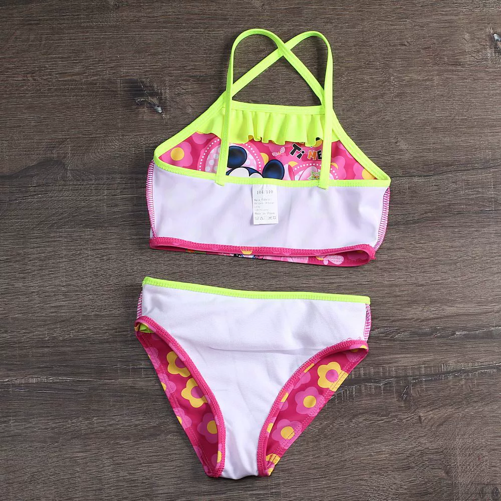 Girls Two-Piece Bikini Set with Ruffle Trim and Crisscross Straps view 3